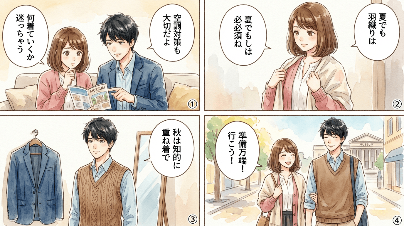 季節別おすすめコーデを解説する漫画