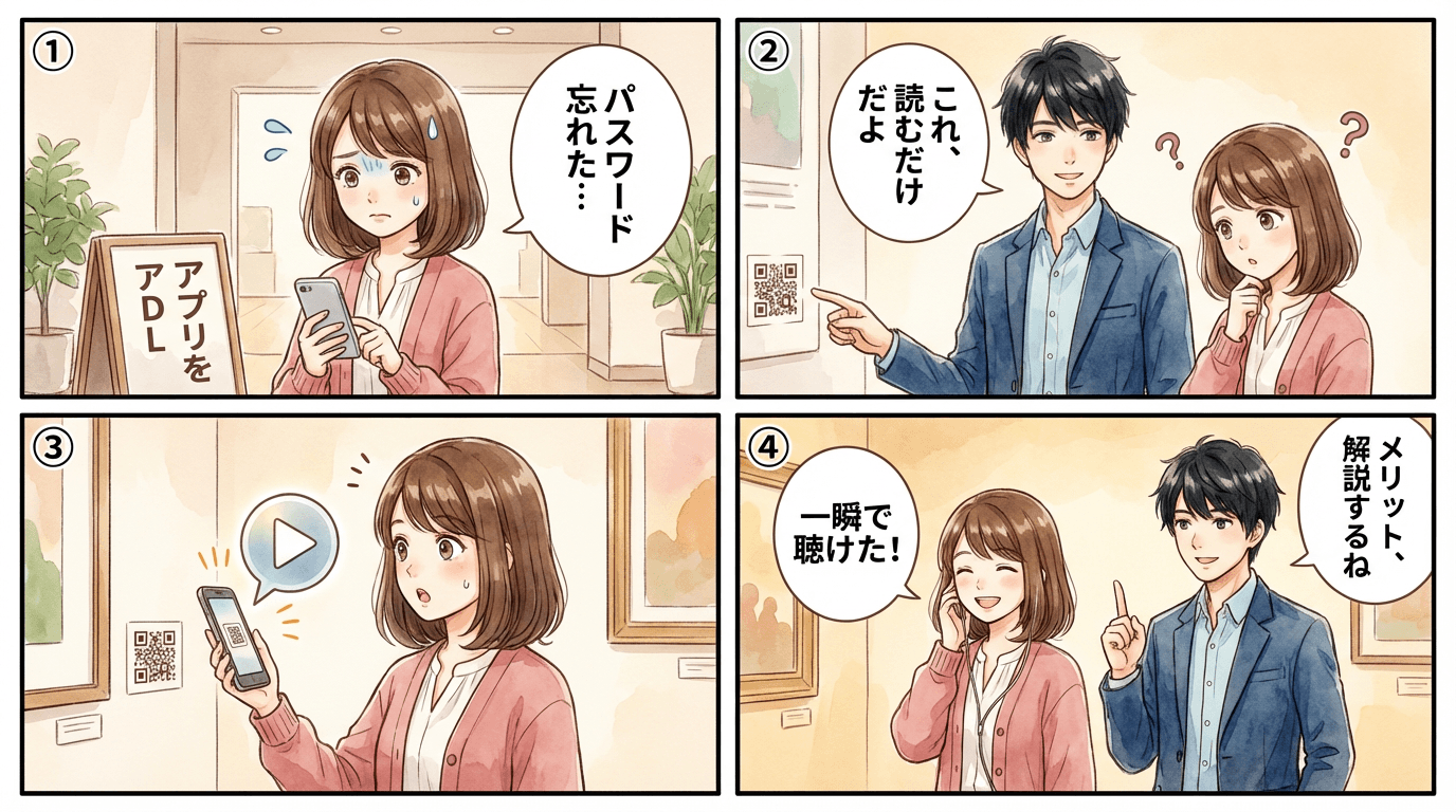 アプリ不要型の4つのメリットを解説する漫画